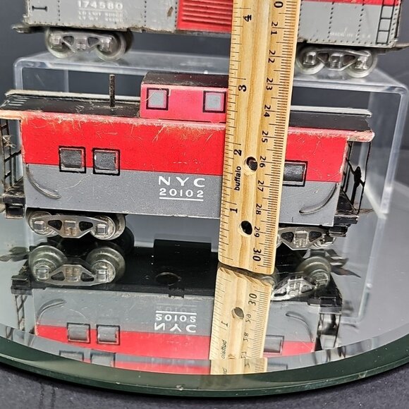 Marx O GaugeFreight Car And Caboose Pair Tin Train Vintage Railroad Made In USA - Picture 7 of 16